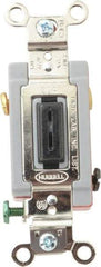 Hubbell Wiring Device-Kellems - 3 Pole, 120 to 277 VAC, 20 Amp, Industrial Grade, Key Lock, Wall and Dimmer Light Switch - 1-5/16 Inch Wide x 4-1/16 Inch High - Americas Industrial Supply