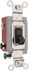 Hubbell Wiring Device-Kellems - 4 Pole, 120 to 277 VAC, 20 Amp, Industrial Grade, Toggle, Wall and Dimmer Light Switch - 1-5/16 Inch Wide x 4-1/16 Inch High - Americas Industrial Supply