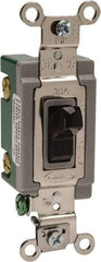 Hubbell Wiring Device-Kellems - 2 Pole, 120 to 277 VAC, 30 Amp, Industrial Grade, Toggle, Wall and Dimmer Light Switch - 1-5/16 Inch Wide x 4-1/16 Inch High - Americas Industrial Supply