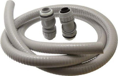 Hubbell Wiring Device-Kellems - 3/4" Trade Size, 6' Long, Flexible Liquidtight Conduit - PVC, 27.8mm ID, Gray - Americas Industrial Supply