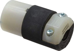 Hubbell Wiring Device-Kellems - 250 VAC, 20 Amp, 6-20R NEMA, Straight, Self Grounding, Commercial, Industrial Grade Connector - 2 Pole, 3 Wire, 1 Phase, 2 hp, Nylon, Black, White - Americas Industrial Supply