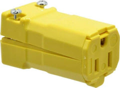 Hubbell Wiring Device-Kellems - 125 VAC, 15 Amp, 5-15R NEMA, Valise, Self Grounding, Commercial, Industrial Grade Connector - 2 Pole, 3 Wire, 1 Phase, 1/2 hp, Nylon, Yellow - Americas Industrial Supply