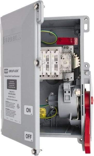 Hubbell Wiring Device-Kellems - 600VAC, 3 Pole, 4X, Enclosed Fused Cam & Disconnect Switch - 11.46 Inch Wide x 15.03 Inch High x 7.27 Inch Deep - Americas Industrial Supply