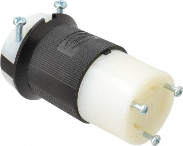 Hubbell Wiring Device-Kellems - 125 VAC, 30 Amp, L5-30R Configuration, Industrial Grade, Self Grounding Connector - 1 Phase, 2 Poles, IP20, 0.36 to 0.93 Inch Cord Diameter - Americas Industrial Supply