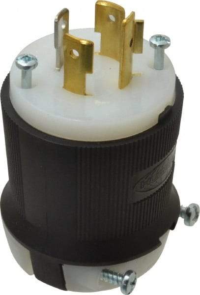 Hubbell Wiring Device-Kellems - 125/250 VAC, 20 Amp, L14-20P Configuration, Industrial Grade, Self Grounding Plug - 1 Phase, 3 Poles, IP20, 0.35 to 1.15 Inch Cord Diameter - Americas Industrial Supply