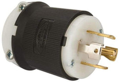 Hubbell Wiring Device-Kellems - 277/480 VAC, 30 Amp, L22-30P Configuration, Industrial Grade, Self Grounding Plug - 3 Phase, 4 Poles, IP20, 0.35 to 1.15 Inch Cord Diameter - Americas Industrial Supply