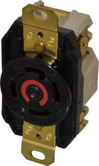 Hubbell Wiring Device-Kellems - 480 VAC, 30 Amp, L16-30R NEMA, Self Grounding Receptacle - 3 Poles, 4 Wire, Female End, Black - Americas Industrial Supply