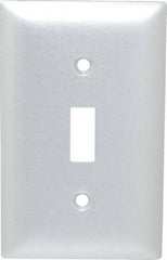 Hubbell Wiring Device-Kellems - 1 Gang, Switch Plate - Toggle Switch, Metallic, Aluminum - Americas Industrial Supply