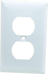 Hubbell Wiring Device-Kellems - 1 Gang, Outlet Wall Plate - Duplex Outlet, Metallic, Aluminum - Americas Industrial Supply