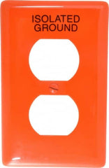 Hubbell Wiring Device-Kellems - 1 Gang, 4-1/2 Inch Long x 2.78 Inch Wide, Standard Outlet Wall Plate - Duplex Outlet, Orange, Nylon - Americas Industrial Supply