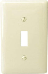 Hubbell Wiring Device-Kellems - 1 Gang, 4-1/2 Inch Long x 2.78 Inch Wide, Standard Switch Plate - Toggle Switch, Ivory, Nylon - Americas Industrial Supply