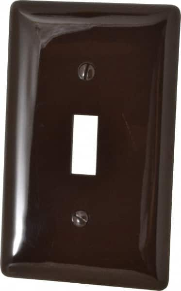 Hubbell Wiring Device-Kellems - 1 Gang, 4-1/2 Inch Long x 2.78 Inch Wide, Standard Switch Plate - Toggle Switch, Brown, Nylon - Americas Industrial Supply