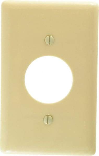 Hubbell Wiring Device-Kellems - 1 Gang, 4-1/2 Inch Long x 2.78 Inch Wide, Standard Outlet Wall Plate - Single Outlet, Ivory, Nylon - Americas Industrial Supply