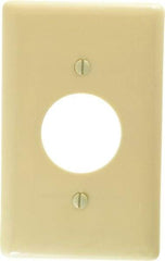 Hubbell Wiring Device-Kellems - 1 Gang, 4-1/2 Inch Long x 2.78 Inch Wide, Standard Outlet Wall Plate - Single Outlet, Ivory, Nylon - Americas Industrial Supply