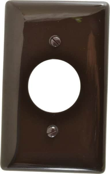 Hubbell Wiring Device-Kellems - 1 Gang, 4-1/2 Inch Long x 2.78 Inch Wide, Standard Outlet Wall Plate - Single Outlet, Brown, Nylon - Americas Industrial Supply