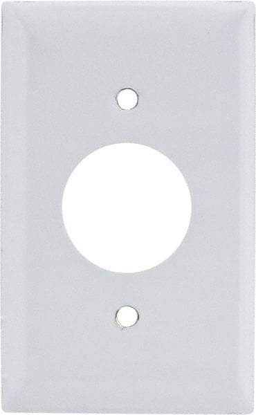 Hubbell Wiring Device-Kellems - 1 Gang, 4-1/2 Inch Long x 2.78 Inch Wide, Standard Outlet Wall Plate - Single Outlet, Metallic, Stainless Steel - Americas Industrial Supply