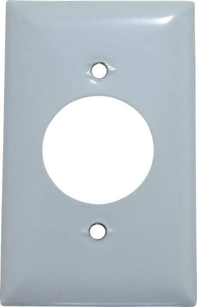 Hubbell Wiring Device-Kellems - 1 Gang, 4-1/2 Inch Long x 2.78 Inch Wide, Standard Outlet Wall Plate - Single Outlet, Metallic, Stainless Steel - Americas Industrial Supply