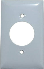 Hubbell Wiring Device-Kellems - 1 Gang, 4-1/2 Inch Long x 2.78 Inch Wide, Standard Outlet Wall Plate - Single Outlet, Metallic, Stainless Steel - Americas Industrial Supply