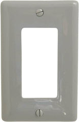 Hubbell Wiring Device-Kellems - 1 Gang, 4-1/2 Inch Long x 2.87 Inch Wide, Standard Outlet Wall Plate - Single Outlet, Gray, Nylon - Americas Industrial Supply