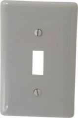 Hubbell Wiring Device-Kellems - 1 Gang, 4-1/2 Inch Long x 2.78 Inch Wide, Standard Switch Plate - Toggle Switch, Gray, Nylon - Americas Industrial Supply