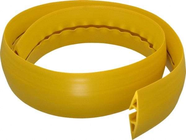 Hubbell Wiring Device-Kellems - 1 Channel, 5 Ft Long, 1/2" Max Compatible Cable Diam, Yellow PVC On Floor Cable Cover - 3" Overall Width x 3/4" Overall Height, 3/4" Channel Width x 1/2" Channel Height - Americas Industrial Supply