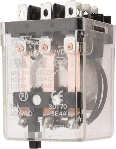 ACI - 11 Pins, Square Electromechanical Blade General Purpose Relay - 10 Amp at 240 VAC, 3PDT, 12 VDC - Americas Industrial Supply