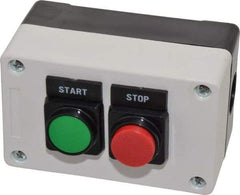 ACI - 2 Operator, Flush Pushbutton Control Station - Start-Stop (Legend), 1NO/1NC Contact - Americas Industrial Supply