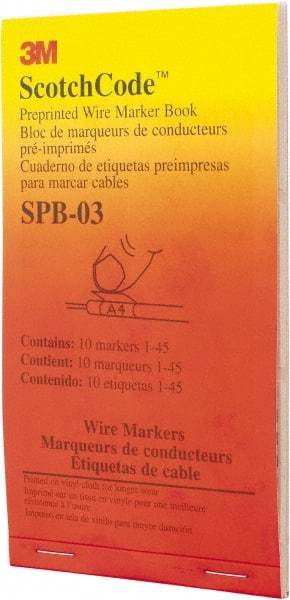 3M - 450 Label, 1.37 Inch Long x 0.22 Inch Wide x 1/4mm Thick, Numeric Vinyl Film Book - Black Legend, White Background, 39.2 to 100.4°F, Self Adhesive - Americas Industrial Supply