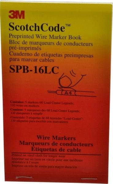 3M - 450 Label, 1.37 Inch Long x 0.22 Inch Wide x 1/4mm Thick, Alphanumeric, Electrical Vinyl Film Book - Black Legend, White Background, 39.2 to 100.4°F, Self Adhesive - Americas Industrial Supply