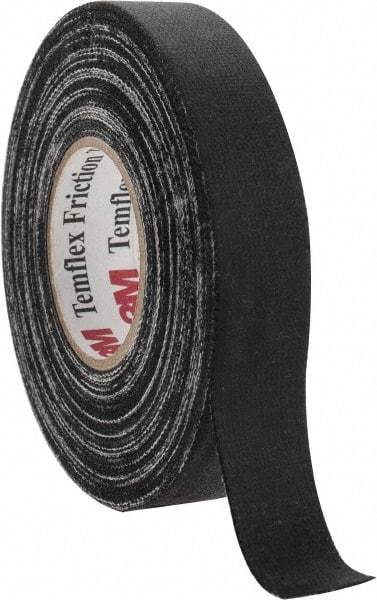 3M - 3/4" x 60', Black Cotton Cloth Electrical Tape - Series 1755, 13 mil Thick, 48 Lb./Inch Tensile Strength - Americas Industrial Supply