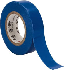 3M - 1/2" x 20', Blue Vinyl Electrical Tape - Series 35, 7 mil Thick, 1,250 V/mil Dielectric Strength, 17 Lb./Inch Tensile Strength - Americas Industrial Supply