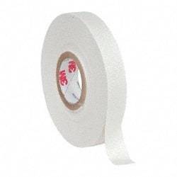 3M - 1/2" x 66', White Glass Cloth Electrical Tape - Series 27, 7 mil Thick, 150 Lb./Inch Tensile Strength - Americas Industrial Supply