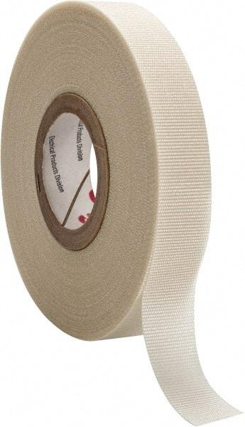 3M - 1/2" x 66', White Glass Cloth Electrical Tape - Series 69, 7 mil Thick, 180 Lb./Inch Tensile Strength - Americas Industrial Supply