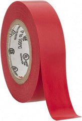 3M - 1/2" x 20', Red Vinyl Electrical Tape - Series 35, 7 mil Thick, 1,250 V/mil Dielectric Strength, 17 Lb./Inch Tensile Strength - Americas Industrial Supply