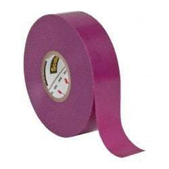 3M - 3/4" x 66', Purple Vinyl Electrical Tape - Series 35, 7 mil Thick, 1,250 V/mil Dielectric Strength, 17 Lb./Inch Tensile Strength - Americas Industrial Supply