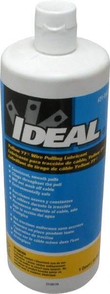 Ideal - 1 Quart Squeeze Bottle, Yellow Wire Pulling Lubricant Gel - 40 to 120°F, RoHS Compliant, UL Listed - Americas Industrial Supply