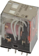 Omron - 14 Pins, 0.9 to 1.1 VA Power Rating, Square Electromechanical Plug-in & Solder General Purpose Relay - 5 Amp at 240 VAC, 4PDT, 220/240 VAC, 21.5mm Wide x 36mm High x 28mm Deep - Americas Industrial Supply