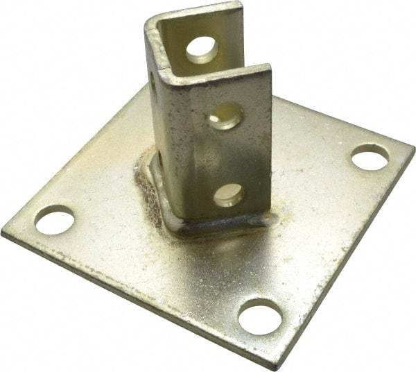 Thomas & Betts - Zinc Dichromate Steel Strut Post Base Fitting - Used with Joining Metal Framing Channel & Strut - Americas Industrial Supply