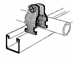 Thomas & Betts - 1-7/8" Pipe, 12 Gauge" Pipe or Tube Clamp - Gold Galvanized, 1,000 Lb Capacity - Americas Industrial Supply