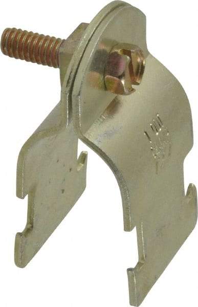 Thomas & Betts - 1" Pipe, 14 Gauge" Pipe or Tube Clamp - Gold Galvanized, 1,000 Lb Capacity - Americas Industrial Supply