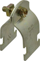 Thomas & Betts - 1-1/4" Pipe, 14 Gauge" Pipe or Tube Clamp - Gold Galvanized, 1,000 Lb Capacity - Americas Industrial Supply