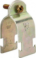 Thomas & Betts - 1-3/8" Pipe, 14 Gauge" Pipe or Tube Clamp - Gold Galvanized, 1,000 Lb Capacity - Americas Industrial Supply