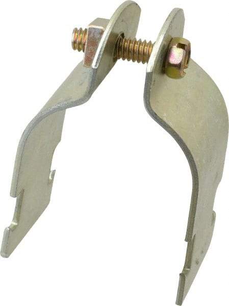 Thomas & Betts - 1-1/2" Pipe, 14 Gauge" Pipe or Tube Clamp - Gold Galvanized, 1,000 Lb Capacity - Americas Industrial Supply