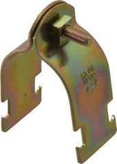 Thomas & Betts - 1-5/8" Pipe, 14 Gauge" Pipe or Tube Clamp - Gold Galvanized, 1,000 Lb Capacity - Americas Industrial Supply