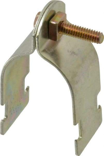 Thomas & Betts - 1-1/4" Pipe, 14 Gauge" Pipe or Conduit Clamp - Gold Galvanized, Rigid & IMC Conduit - Americas Industrial Supply