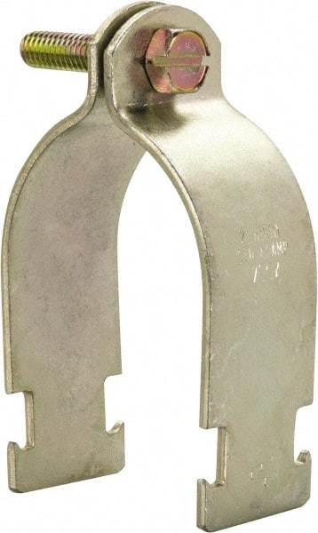 Thomas & Betts - 2" Pipe, 12 Gauge" Pipe or Conduit Clamp - Gold Galvanized, Rigid & IMC Conduit - Americas Industrial Supply