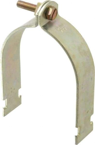 Thomas & Betts - 3-1/2" Pipe, 1/8 Gauge" Pipe or Conduit Clamp - Gold Galvanized, Rigid & IMC Conduit - Americas Industrial Supply