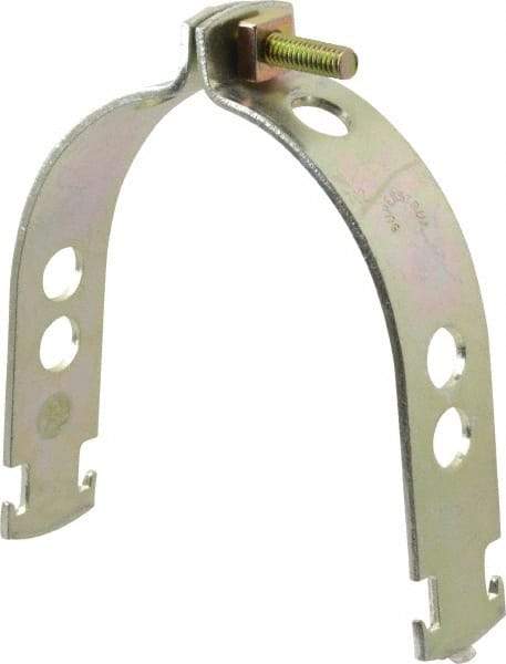 Thomas & Betts - 4" Pipe, 1/8 Gauge" Pipe or Conduit Clamp - Gold Galvanized, Rigid & IMC Conduit - Americas Industrial Supply