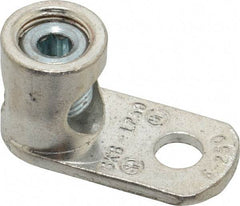 Thomas & Betts - 6 AWG Noninsulated Lug Connection D Shaped Ring Terminal - 13/32" Stud, 1-61/64" OAL x 15/16" Wide, Tin Plated Copper Contact - Americas Industrial Supply