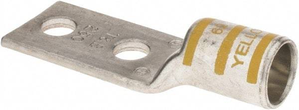 Thomas & Betts - 250 kcmil Wire Noninsulated Crimp Connection Rectangle Ring Terminal - 3/8" Stud, 3.28" OAL x 1.13" Wide, Tin Plated Copper Contact - Americas Industrial Supply